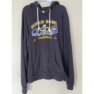 Forty Seven (47) Brand Super Bowl 50 Gray 100% Cotton Hoodie Size Large